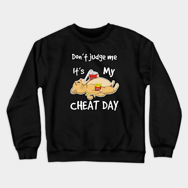 Cheat day cat Crewneck Sweatshirt by MerchBeastStudio